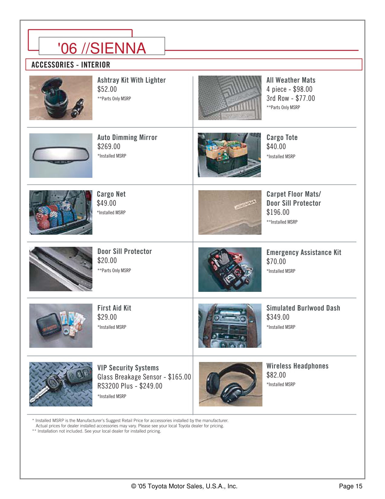 2006 Toyota Sienna Brochure Page 5